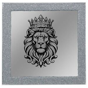 Majestic Lion Wall Decor in Silver and Black